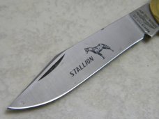 Parker Cut. Co. Japan Smooth Bone Wildlife Series "Stallion" Coke Bottle Folding Hunter Knife in Box