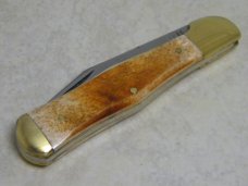 Parker Cut. Co. Japan Smooth Bone Wildlife Series "Stallion" Coke Bottle Folding Hunter Knife in Box