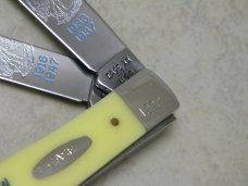 Case XX USA 4 Dot (1986) Yellow 3254 "Return of the Lady" Walking Liberty Half $ Trapper Knife