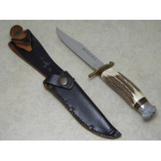 Linder Solingen Germany Genuine Stag Master Bowie Fixed Blade Sheath Knife