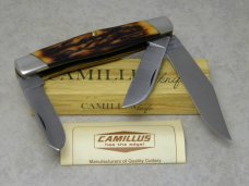 Camillus New York USA Sword Brand #88 Imitation Stag Lock Blade Stockman Knife in Box