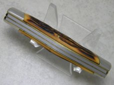 Camillus New York USA Sword Brand #88 Imitation Stag Lock Blade Stockman Knife in Box