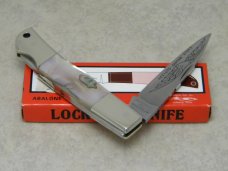 Parker Cut. Co. Surgical Steel Japan Abalone Pearl Eagle Brand Lockback Knife in Box