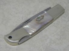 Parker Cut. Co. Surgical Steel Japan Abalone Pearl Eagle Brand Lockback Knife in Box