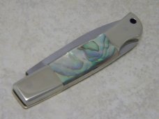 Parker Cut. Co. Surgical Steel Japan Abalone Pearl Eagle Brand Lockback Knife in Box