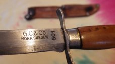 Vintage G.C.&Co  MORA 501 Knife-Made-in-Sweden-Original-Leather-Sheath