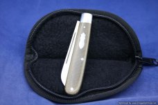 Todd Davison Green Canvas Micarta Folder.   #1567