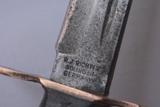 R.J. RICHTER SOLINGEN GERMANY bone handle vintage fixed blade knife; original sheath