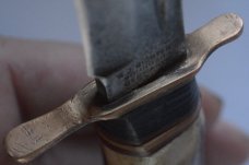 R.J. RICHTER SOLINGEN GERMANY bone handle vintage fixed blade knife; original sheath