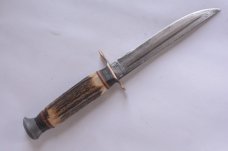 R.J. RICHTER SOLINGEN GERMANY bone handle vintage fixed blade knife; original sheath