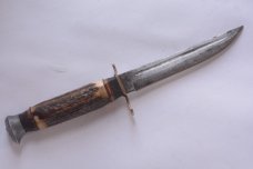 R.J. RICHTER SOLINGEN GERMANY bone handle vintage fixed blade knife; original sheath
