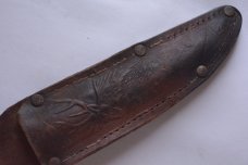 R.J. RICHTER SOLINGEN GERMANY bone handle vintage fixed blade knife; original sheath