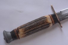 R.J. RICHTER SOLINGEN GERMANY bone handle vintage fixed blade knife; original sheath