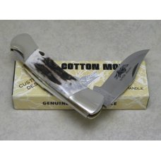Frost Cutlery Japan Genuine Stag Cotton Mouth Lockback Knife in Box