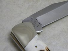 Frost Cutlery Japan Genuine Stag Cotton Mouth Lockback Knife in Box
