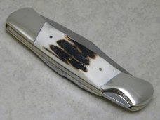 Frost Cutlery Japan Genuine Stag Cotton Mouth Lockback Knife in Box