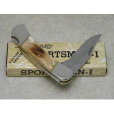 Frost Cutlery Japan Genuine Second Cut Bone Stag Sportsman-I Lockback Knife in Box