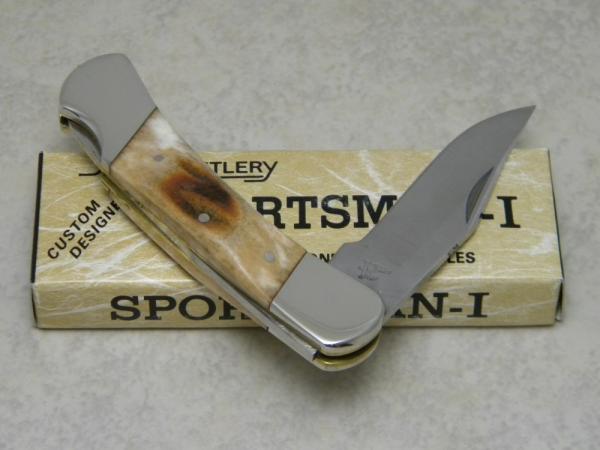Frost Cutlery Japan Genuine Second Cut Bone Stag Sportsman-I Lockback Knife in Box