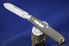 Todd Davison Green Canvas Micarta Folder.   1421