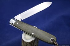 Todd Davison Green Canvas Micarta Folder.   1421