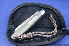 Todd Davison Green Canvas Micarta Folder.   1421