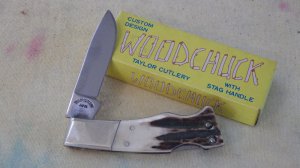 Taylor Cutlery Elk Horn Wood Chuck made in 1980