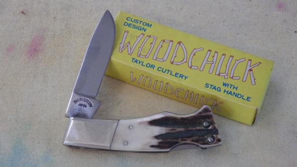 Taylor Cutlery Elk Horn Wood Chuck made in 1980