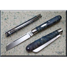 Todd Davison Blue Box Elder Burl Folder. #1570