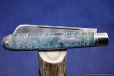 Todd Davison Blue Box Elder Burl Folder. #1570