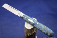 Todd Davison Blue Box Elder Burl Folder. #1570