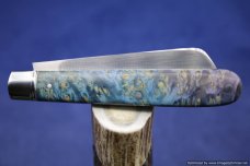 Todd Davison Blue Box Elder Burl Folder. #1570