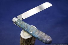 Todd Davison Blue Box Elder Burl Folder. #1570