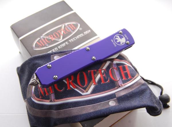 Microtech Ultratech T/E OTF Automatic Knife CC Purple (3.4" Stonewash) (763)