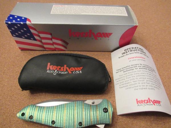 Kershaw Bump Model 1590GR Serial # 1031 Rare Mint  Ken Onion Design S30V Steel