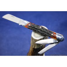 Tuna Valley Cutlery India Amber Stag Carpenter Whittler. #488