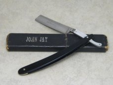 Vintage John Jay Pearl Covered Tang Half Hollow Ground Straight Razor in Box - French/Irish Blade
