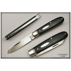 Todd Davison Black Canvas Micarta Folder. #1588