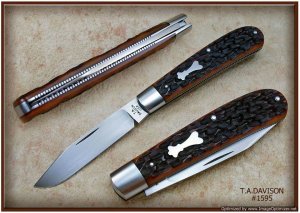 Todd Davison Mahogany Jig Bone Folder. #1595