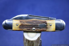 Schatt & Morgan Cutlery #63 Rail Splitter Torched Stag 1 of 10 Issued.   #1369