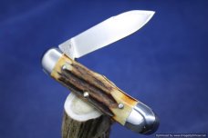 Schatt & Morgan Cutlery #63 Rail Splitter Torched Stag 1 of 10 Issued.   #1369