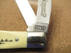 Schrade Cutlery USA Scrimshaw Trapper Model 296Y Serial # 0174