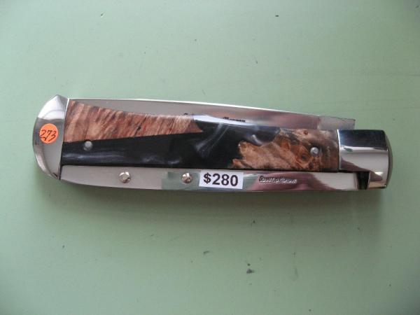 SCHATT & MORGAN #3 EXPRESS AUTO SILVER SHOCKWOOD DROP POINT 