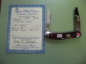 SCHATT & MORGAN FACTORY RED ACRYLIC 1 OF 1 SOWBELLY