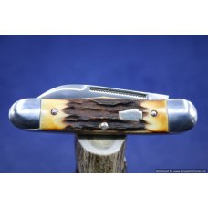 Schatt amp Morgan Cutlery 63 Rail Splitter Torched Stag 1 of 10 Issued 1370