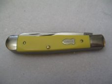 1980's Schrade Cutlery Yellow Trapper Model 296Y NOS