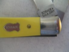 1980's Schrade Cutlery Yellow Trapper Model 296Y NOS