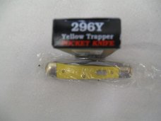 1980's Schrade Cutlery Yellow Trapper Model 296Y NOS