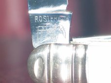 nice pearl handle pocket knife   unusual tang stamp