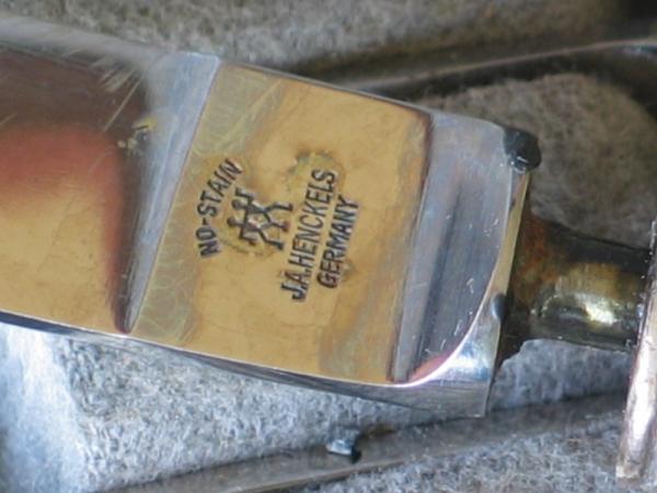 henkels steak knife set  sterling handles