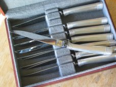 henkels steak knife set  sterling handles